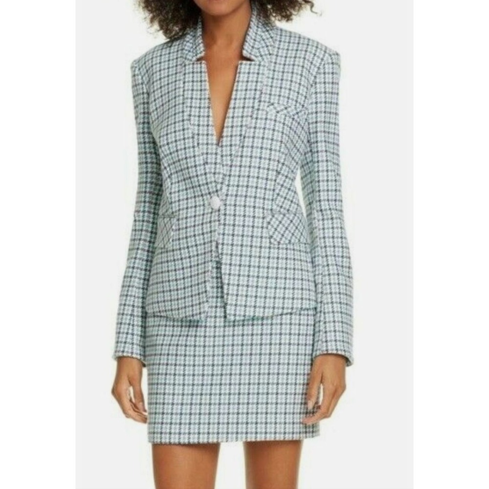 Veronica‎ Beard Blazer Jacket Womens 2 Multicolor Check Tweed Classic Preppy